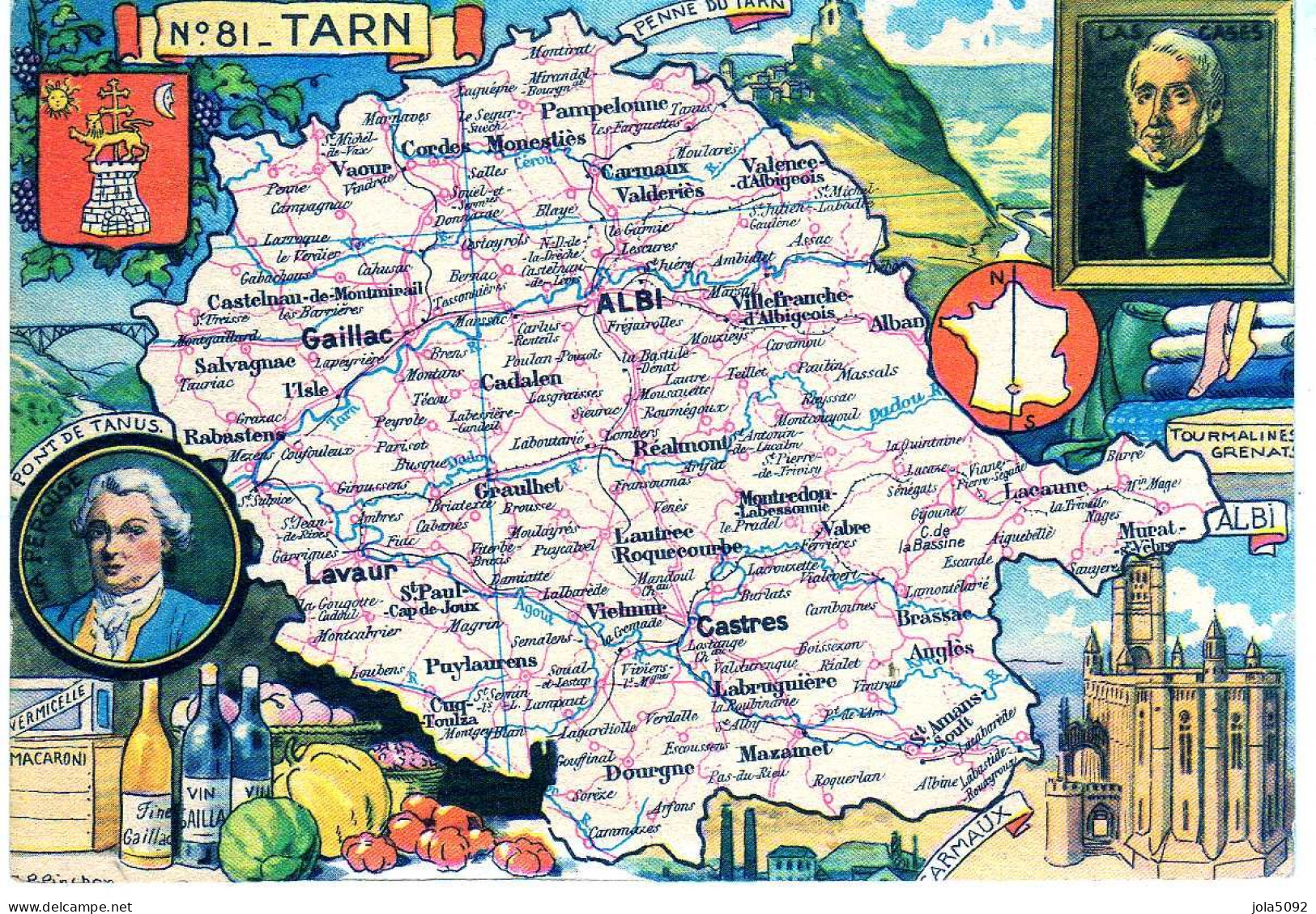 Carte Du Département Du TARN - Landkaarten
