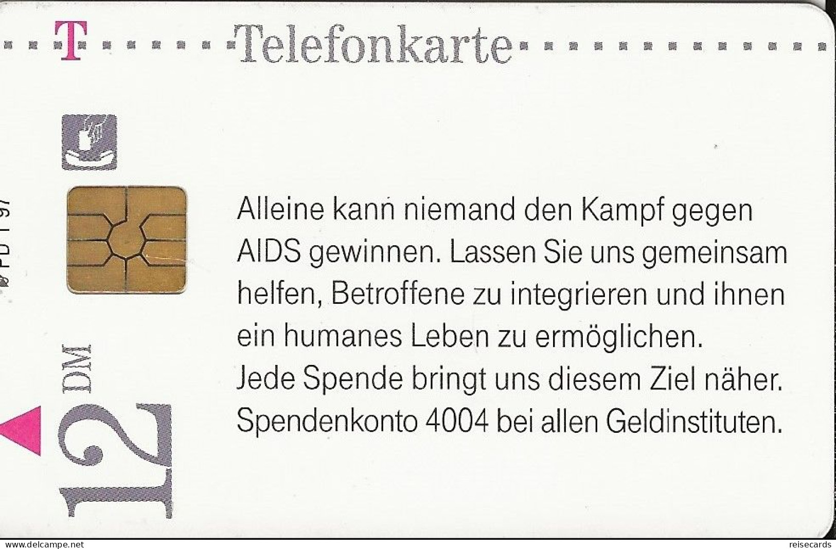 Germany: Telekom PD 1 97 Aids Spendenkonto - P & PD-Series: Schalterkarten Der Dt. Telekom