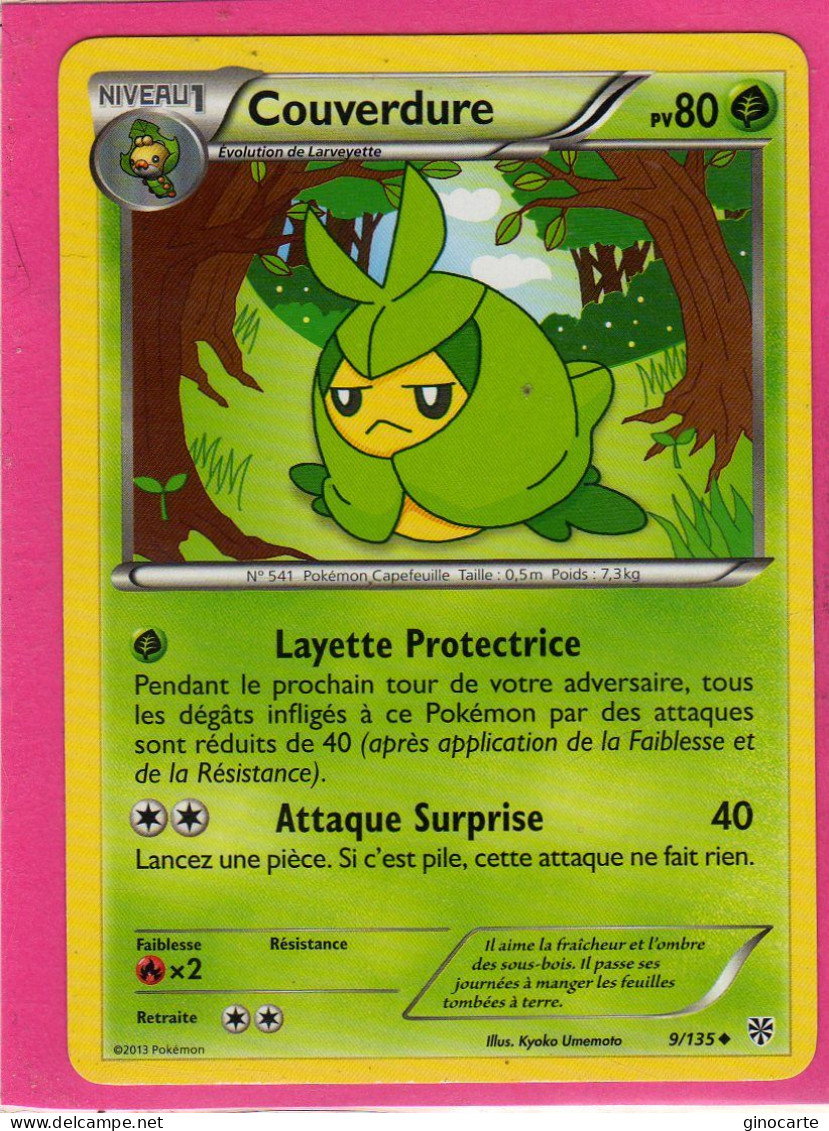 Carte Pokemon Francaise 2013 Noir Et Blanc Tempete Plasma 9/135 Couverdure 80pv Neuve - Noir & Blanc