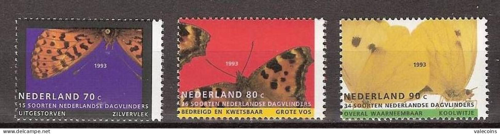 PAESI BASSI NETHERLANDS - 1993 - Boloria Euphrosyne Nymphalis Polychloros Pieris Brassicae - 3 Stamps MNH - MyRef:GV - Nuovi