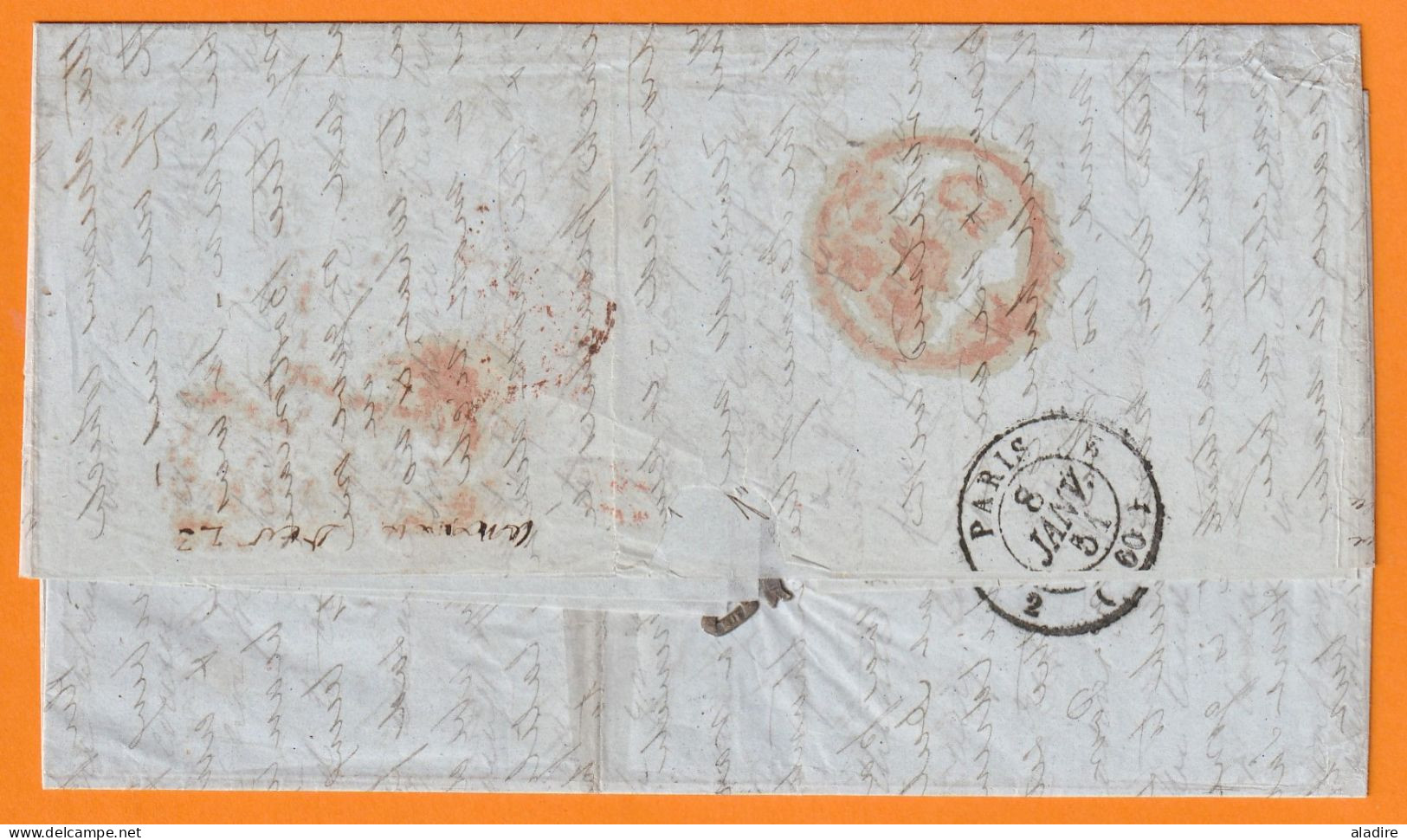 1851 - QV - Lettre De BROOMLEY, Stocksfield, Northumberland Vers Paris - COLONIES ART 13 - Via LIVERPOOL STEAMER - Postmark Collection