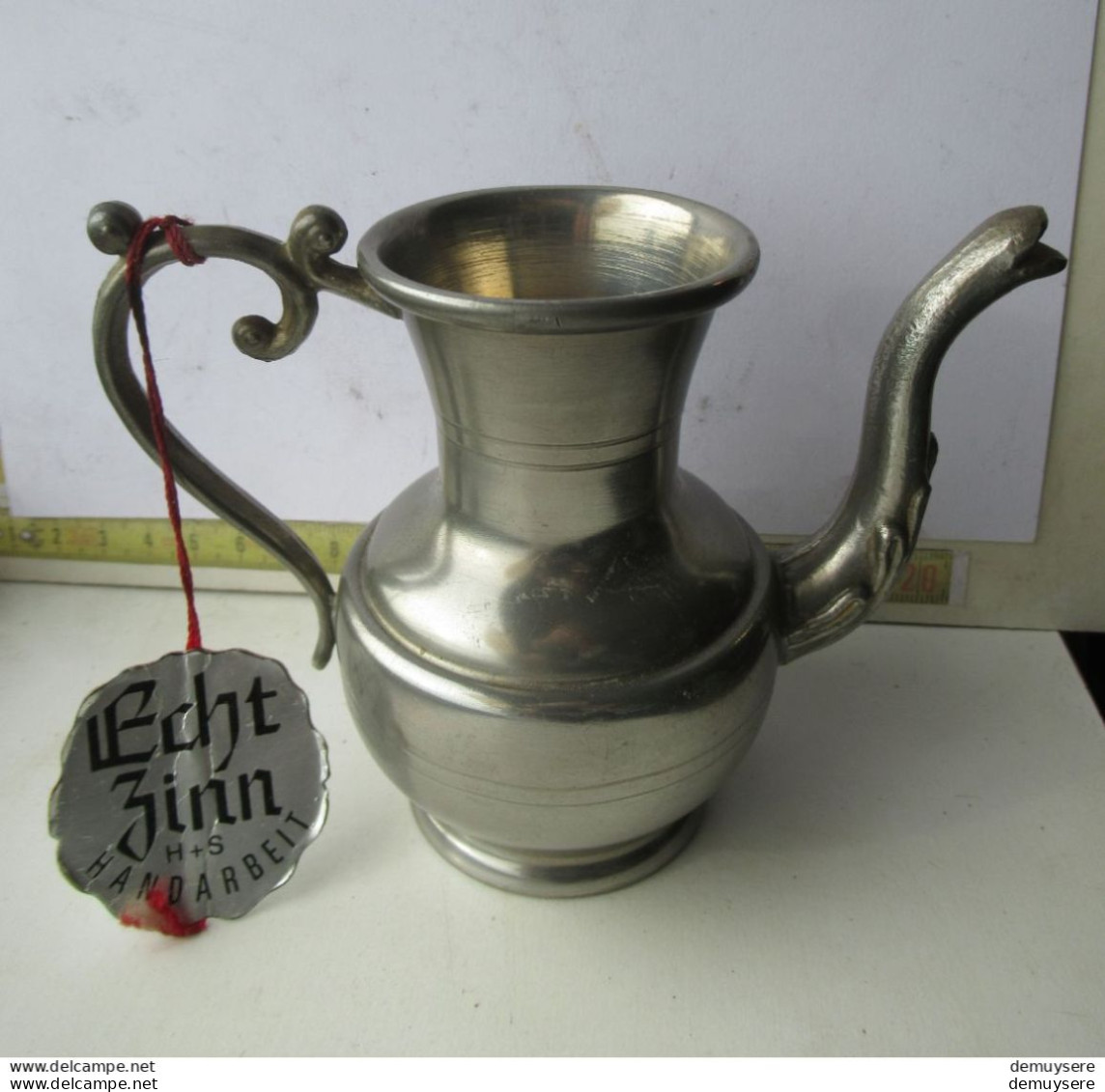 Kas 10-5- MELKPOT - POT DE LAIT - ECHT ZINN H+S HANDARBEIT - Etains