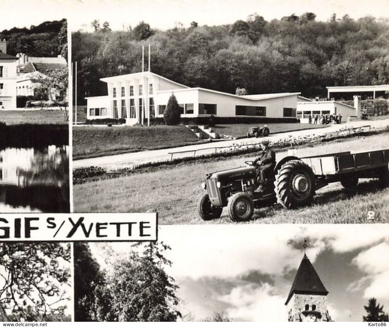 Gif Sur Yvette * Souvenir Du Village * Pièce D'eau , Mairie , Centre Massey Ferguson Tracteur , CNRS , église - Gif Sur Yvette