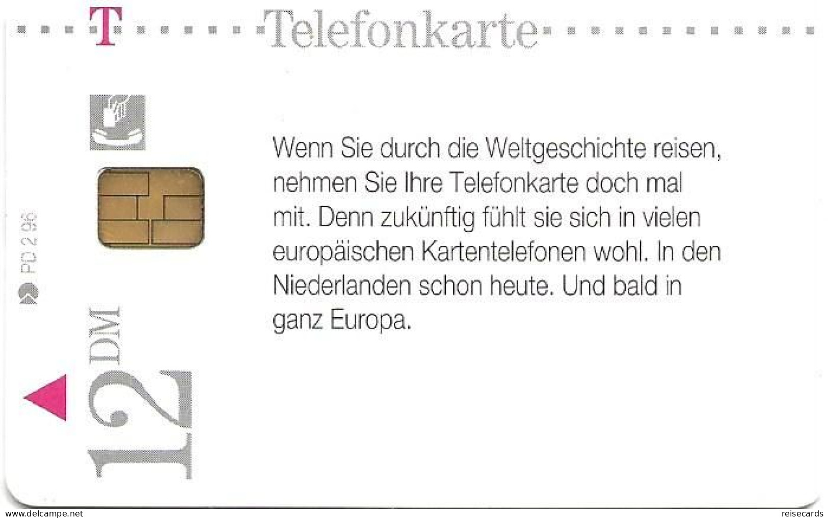 Germany: Telekom PD 2.96 Reisekarte - P & PD-Series: Schalterkarten Der Dt. Telekom