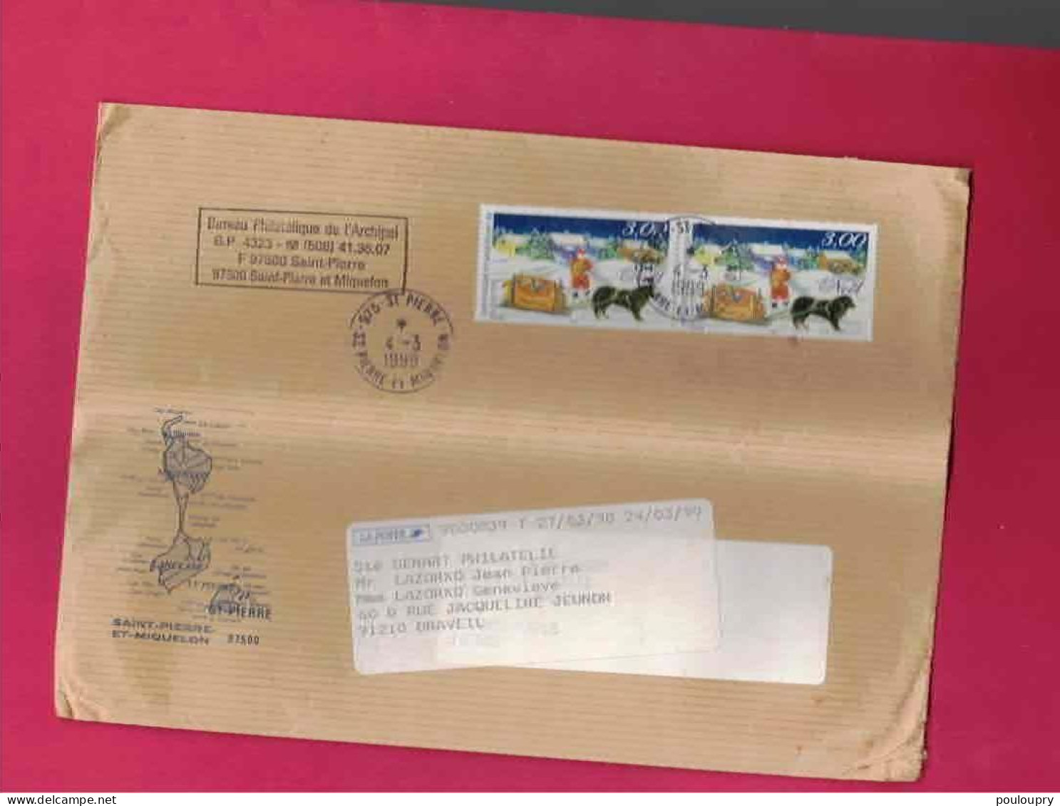 Lettre De 1999 Pour La France - YT N° 685 En Paire - Noël - Covers & Documents