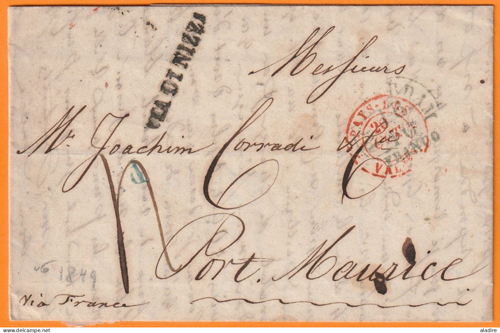 1846 - Lettre Pliée En Français De ROTTERDAM, Pays Bas Vers PORT MAURIZIO, Italia - VIA FRANCE Et NIZZA Nice - ...-1852 Prephilately