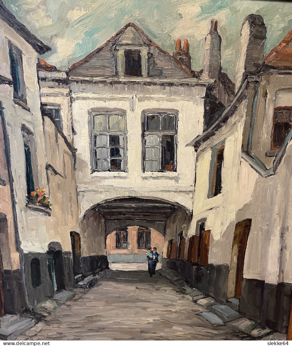 Stadszicht, Olie Op Doek, August VANDECASTEELE (1889-1969) - Oils