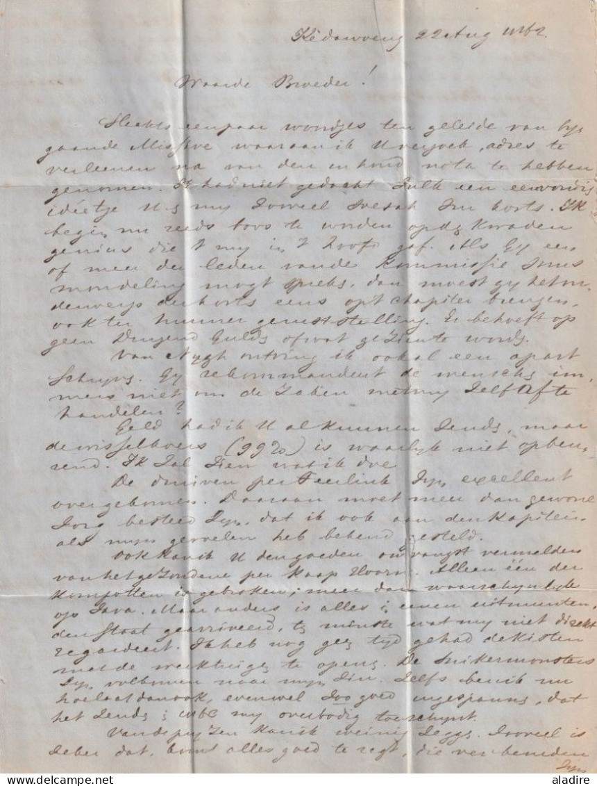 1862 - Lettre Pliée En Français De PASAROEANG, Java Vers DORDRECHT, Pays Bas - VIA MARSEILLE, France - Taxe 120 - Indes Néerlandaises