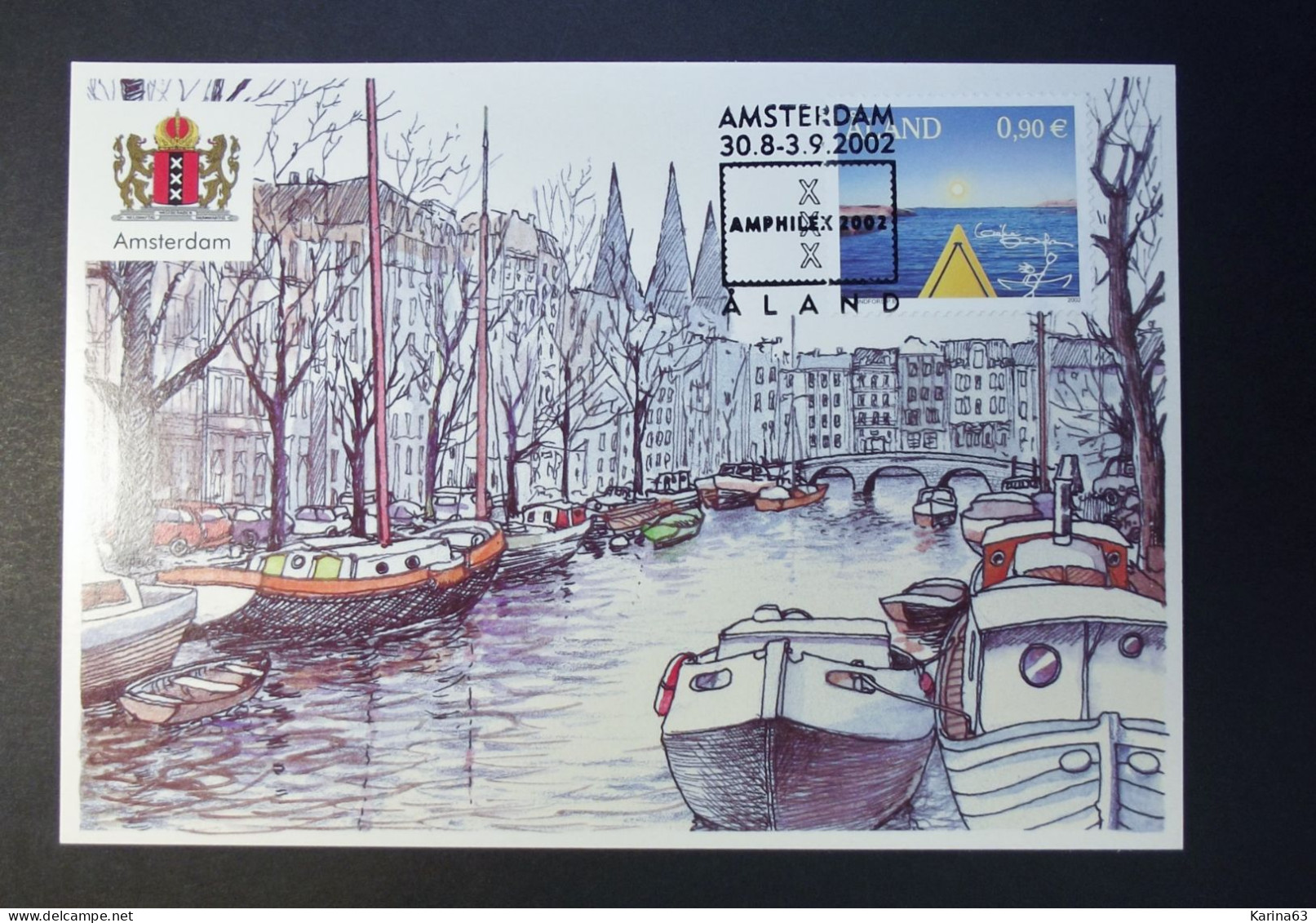 Aland - 2002 - Maxicard - Stamp N° 209 -  FDC  Wallen - Boats - Bateaux - Boten - Amsterdam Amphilex 2002 - Aland