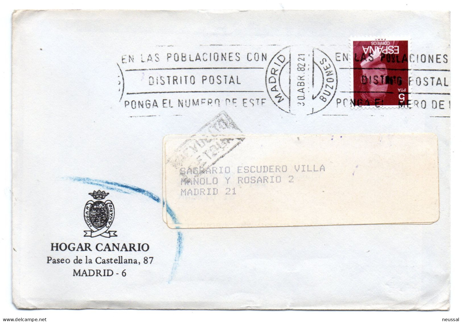 Carta De 1982 Buzones Madrid - Cartas & Documentos