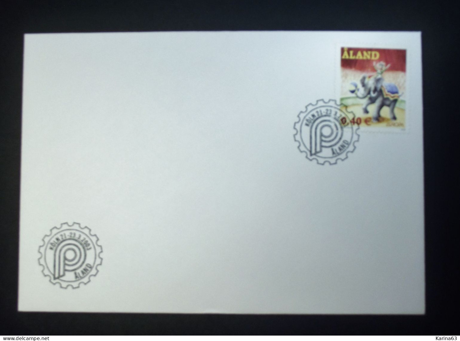 Aland - 2002 - Envelope - Stamp N° 207  - Europa - Circus - Elephant - Koln - Aland 2002 - Aland
