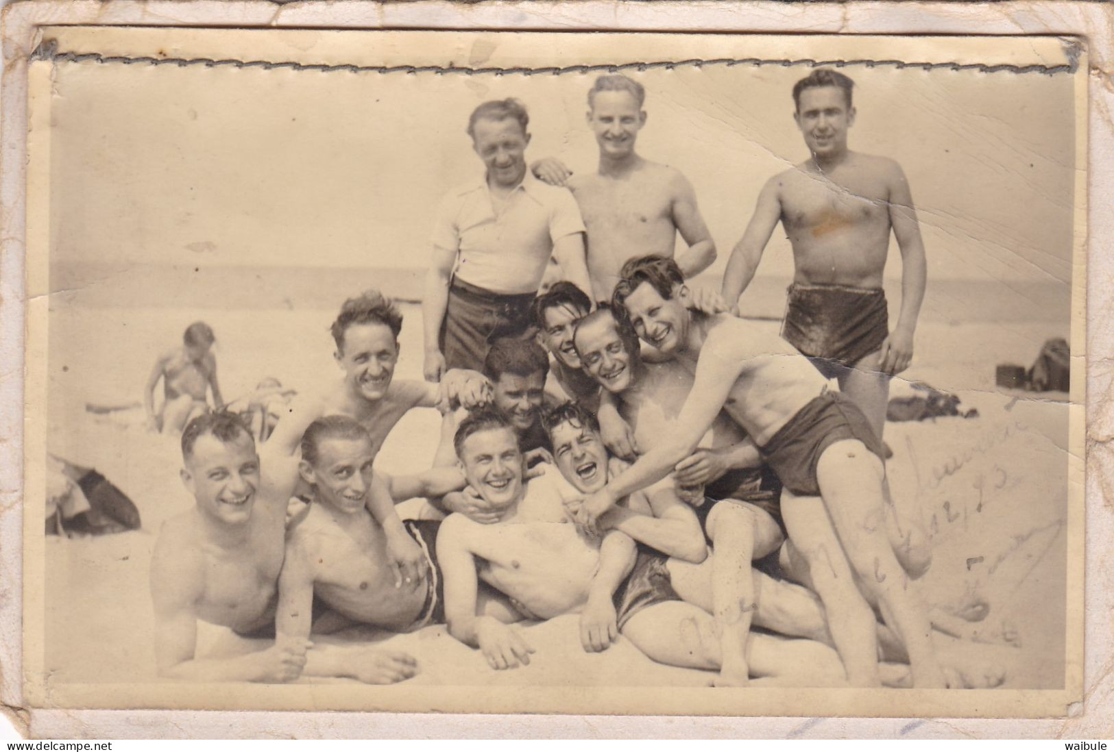 Soldat Militaire Armée Prisonnier Stalag I A Vers Cheratte + Photo Carte Jeune Homme Maillot Cousue - Documenti