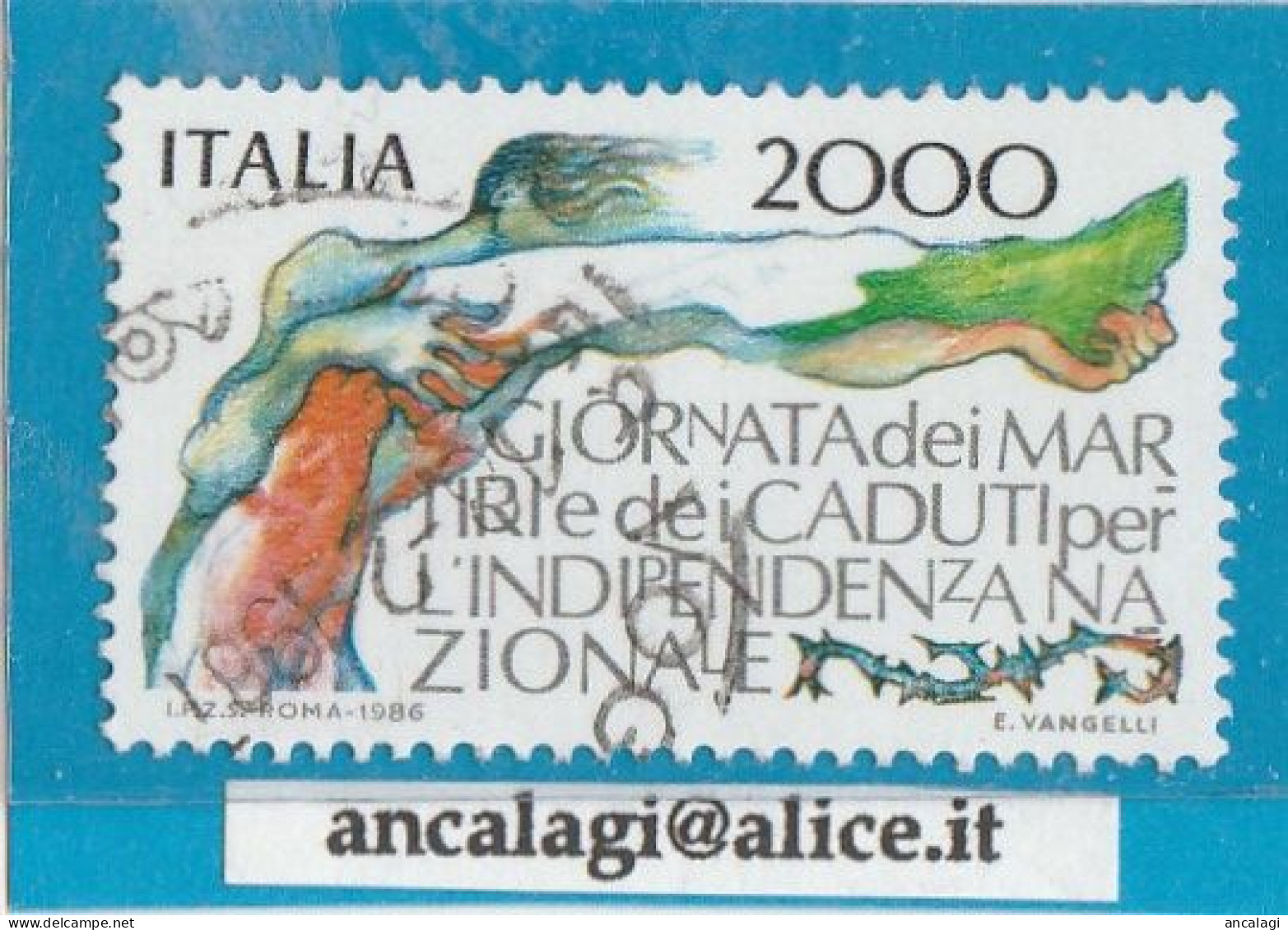 USATI ITALIA 1986 - Ref.0542A "GIORNATA DEI MARTIRI E DEI CADUTI" 1 Val. - - 1981-90: Gebraucht
