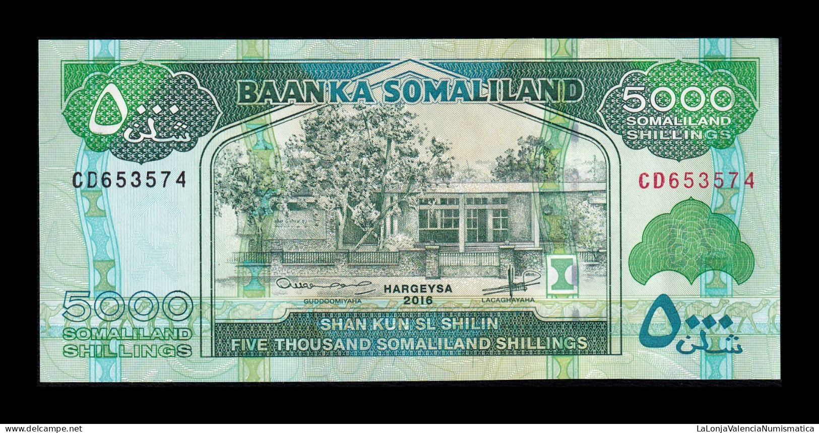 Somalilandia 5000 Shillings 2016 Pick 21d Sc Unc - Somalie