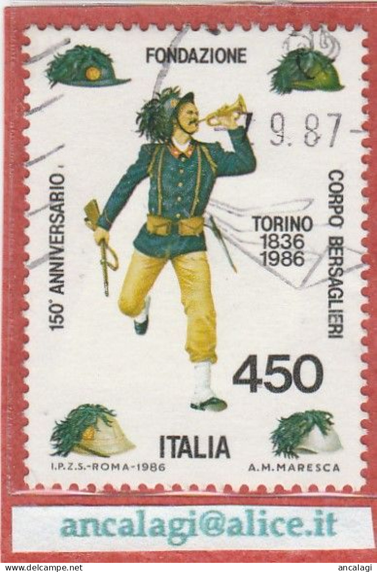 USATI ITALIA 1986 - Ref.0543 "CORPO DEI BERSAGLIERI" 1 Val. - - 1981-90: Gebraucht