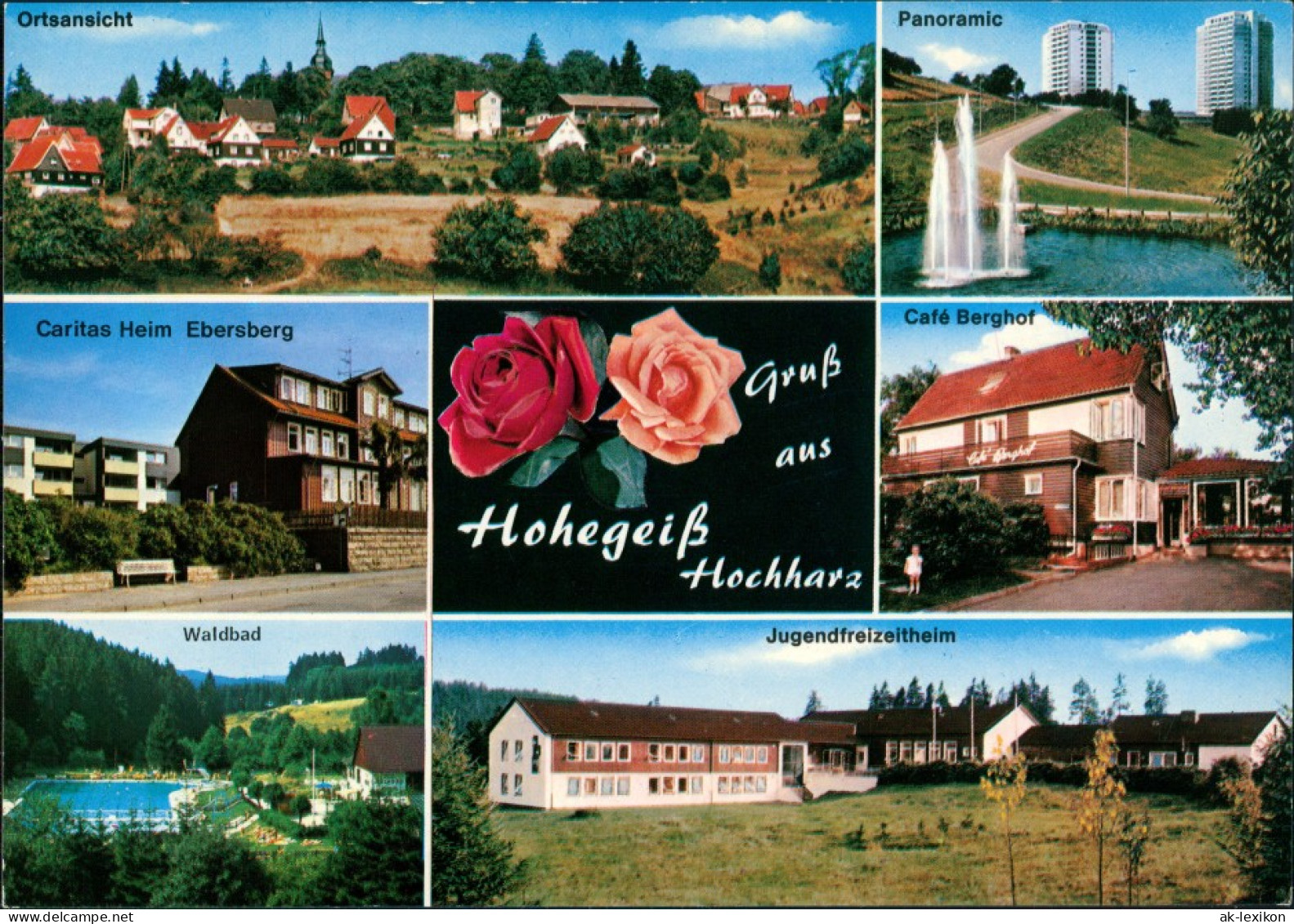 Hohegeiß-Braunlage Mehrbild-AK Ua. Caritas Heim, Waldbad, Café Berghof Uvm. 1980 - Braunlage