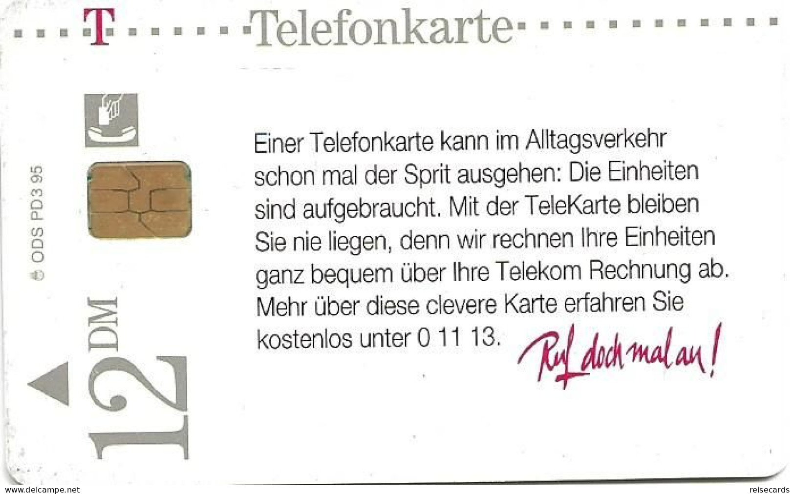 Germany: Telekom PD 3 95 Telefonkarte Im Alltagsverkehr (Chip Transparent) - P & PD-Series : D. Telekom Till