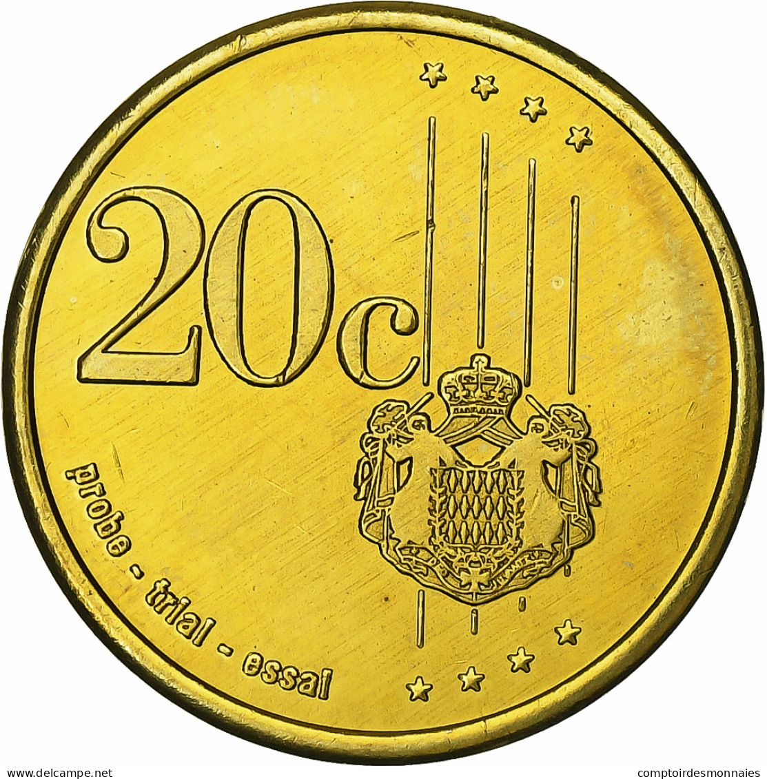 Monaco, 20 Euro Cent, Unofficial Private Coin, 2006, Laiton, SPL+ - Privatentwürfe