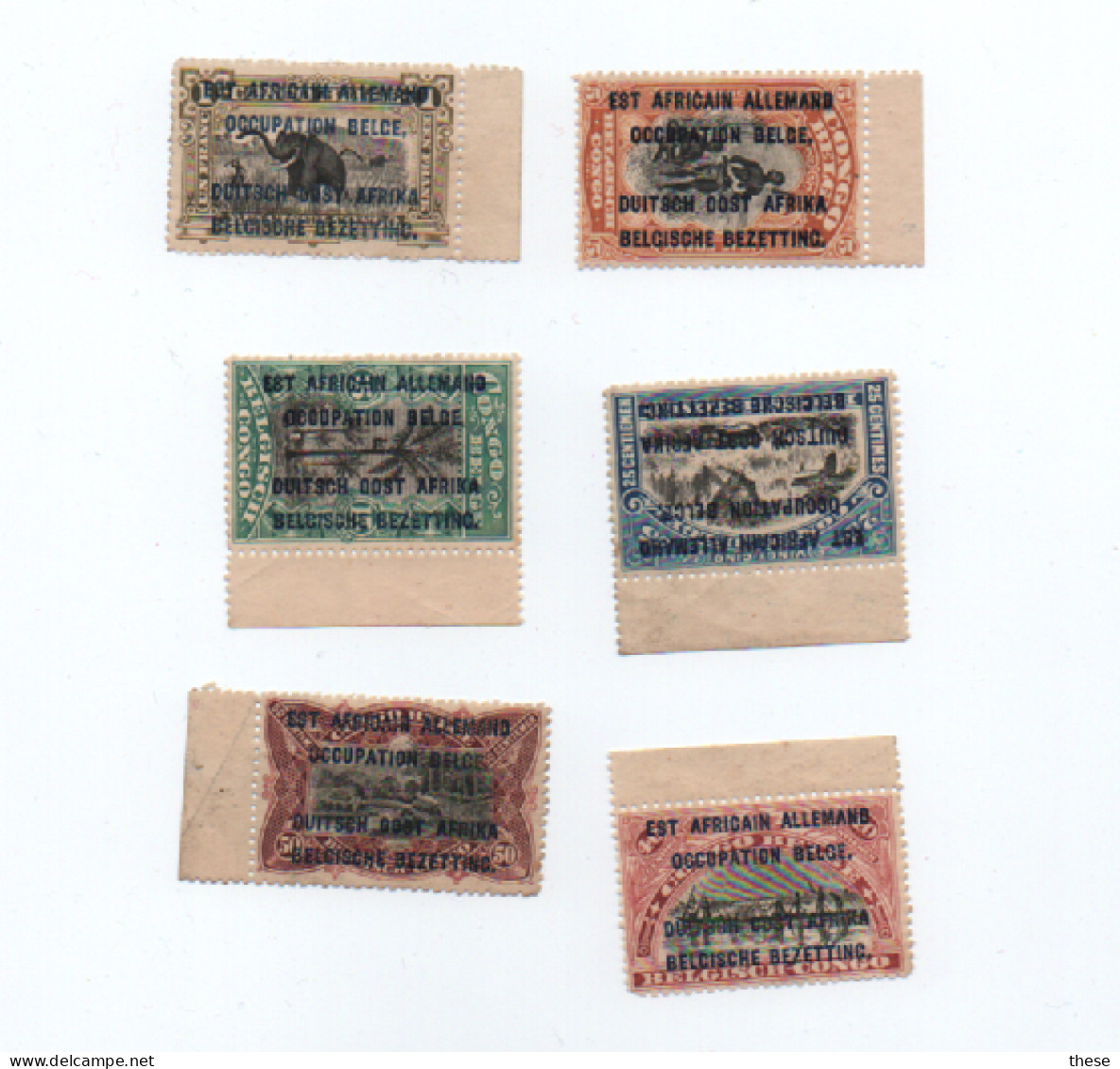 6 Timbres  Congo Belge Occupation Allemande Neufs - Nuovi