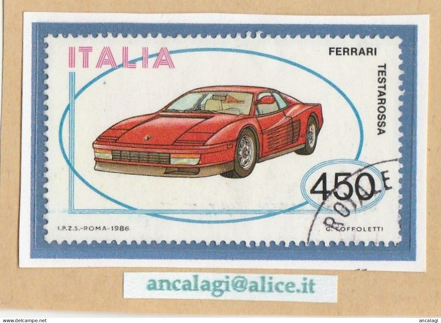USATI ITALIA 1986 - Ref.0545 "COSTRUZIONI AUTOMOBILISTICHE ITALIANE" 1 Val. - - 1981-90: Gebraucht