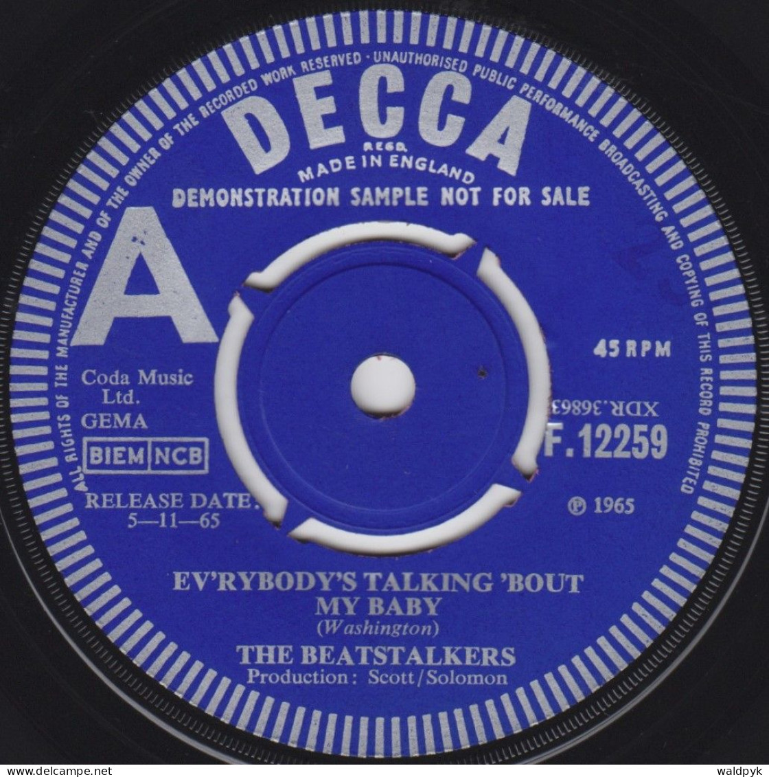 THE BEATSTALKERS - Everybody's Talking 'Bout My Baby (Promo) - Altri - Inglese