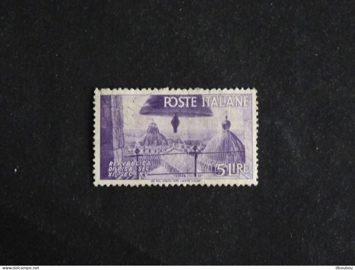 ITALIE ITALIA YT 508 OBLITERE - CLOCHE DU CAMPANILE ET VUE DE PISE - 1946-60: Gebraucht