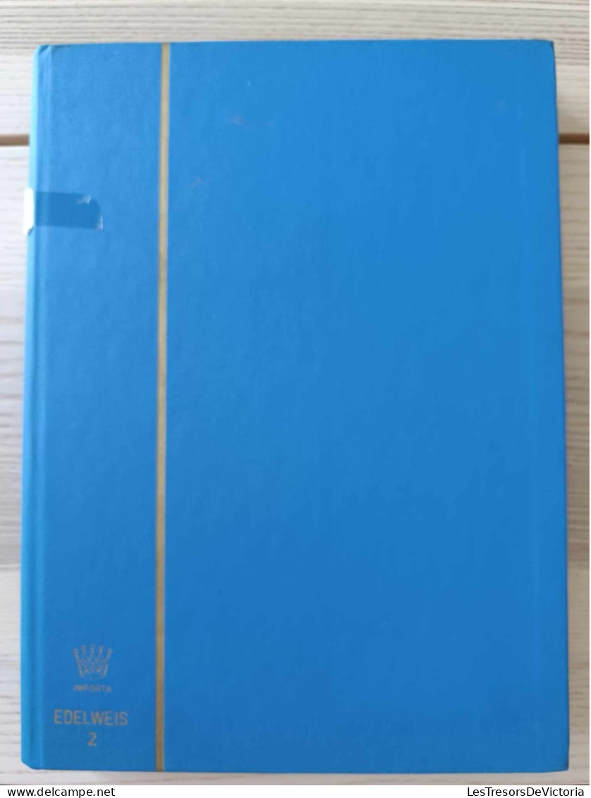 Album Timbre à Bandes Feuilles Blanches - 16 Pages - Couverture Bleue - Large Format, White Pages