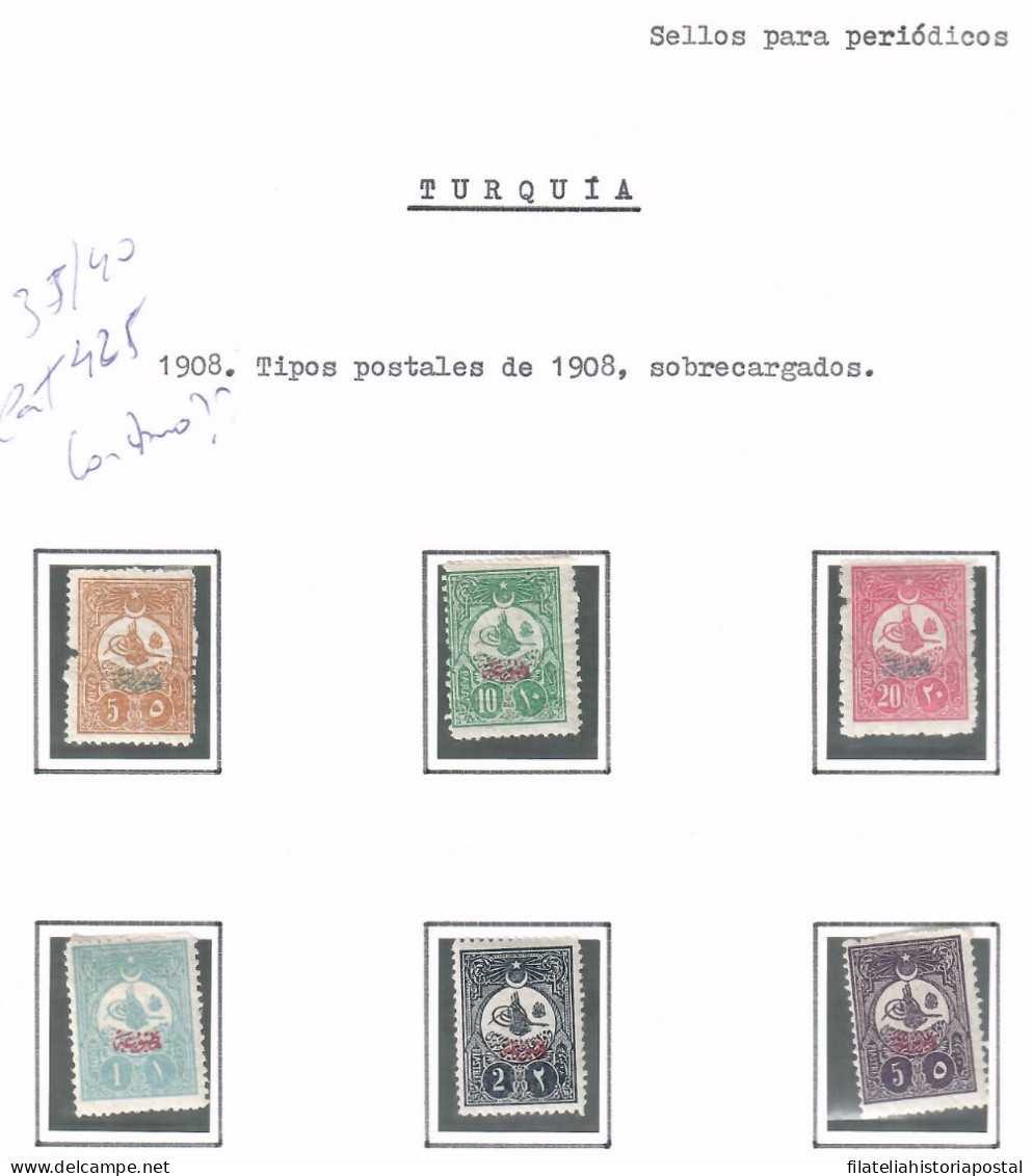 536 TURQUIA TURKEY TURQUIE Türkiye DERGİ JOURNAL JOURNAL YVERT 35 - 40 MH - Unused Stamps