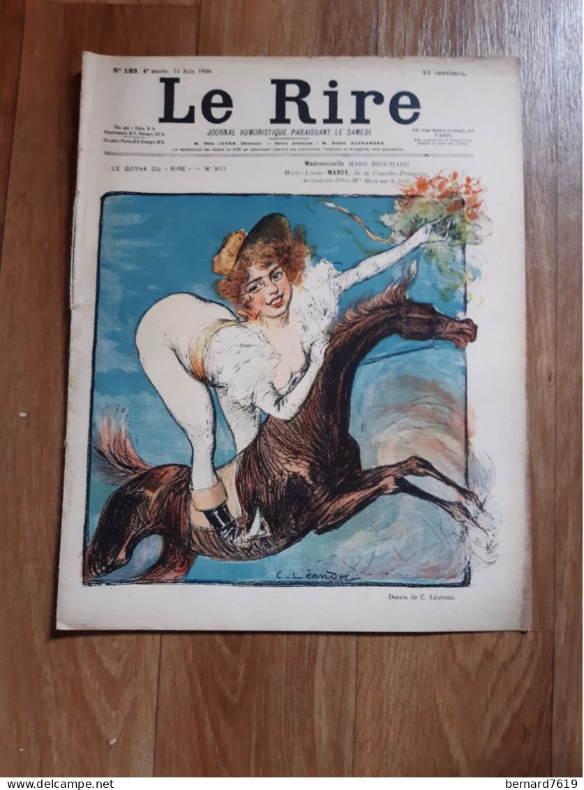 Journal Humoristique - Le Rire N° 188 -   Annee 1898 - Dessin C Leandre -  Sem - 1850 - 1899