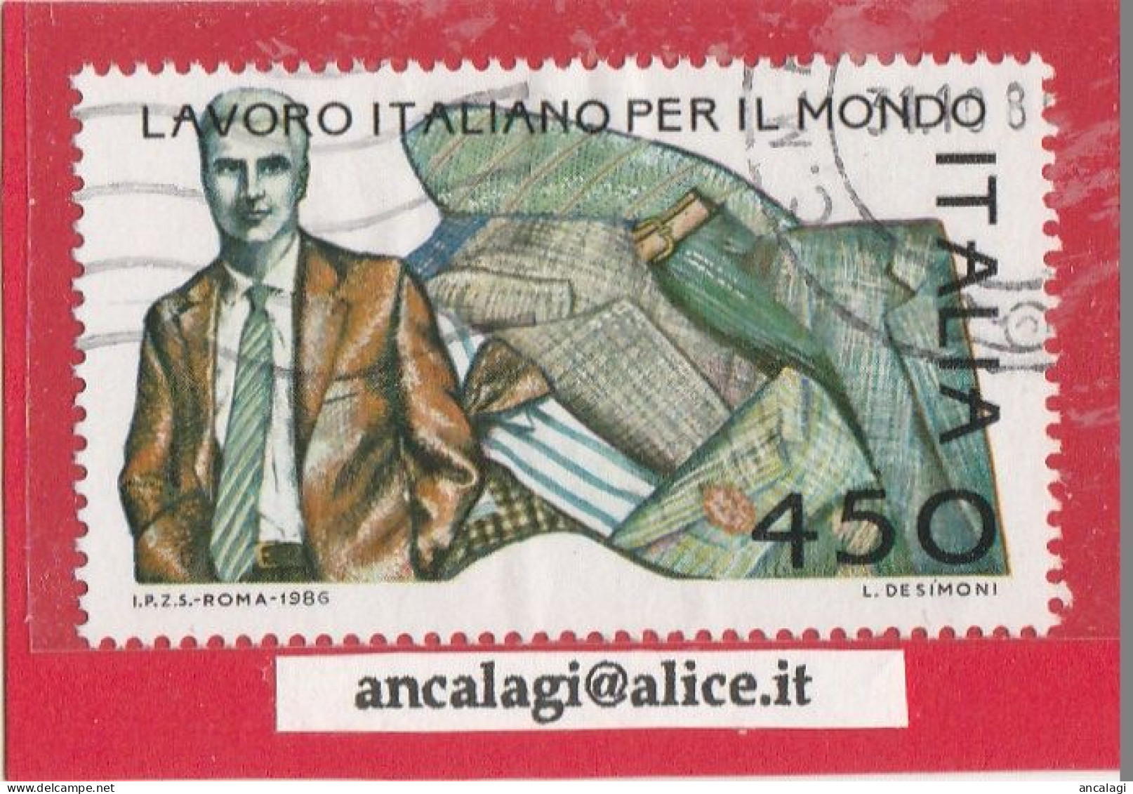 USATI ITALIA 1986 - Ref.0546B "LAVORO ITALIANO PER IL MONDO" 1 Val. - - 1981-90: Gebraucht