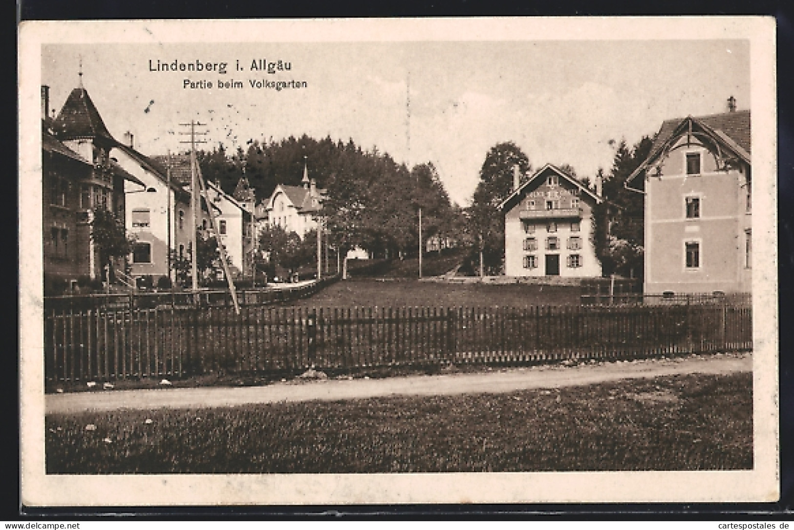 AK Lindenberg /Allgäu, Partie Beim Haus Volksgarten  - Lindenberg I. Allg.