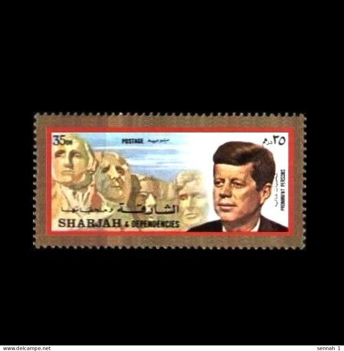 Sharjah: 'John F. Kennedy – Mount Rushmore National Memorial – US Presidents, 1972', Mi 898A ** - Kennedy (John F.)