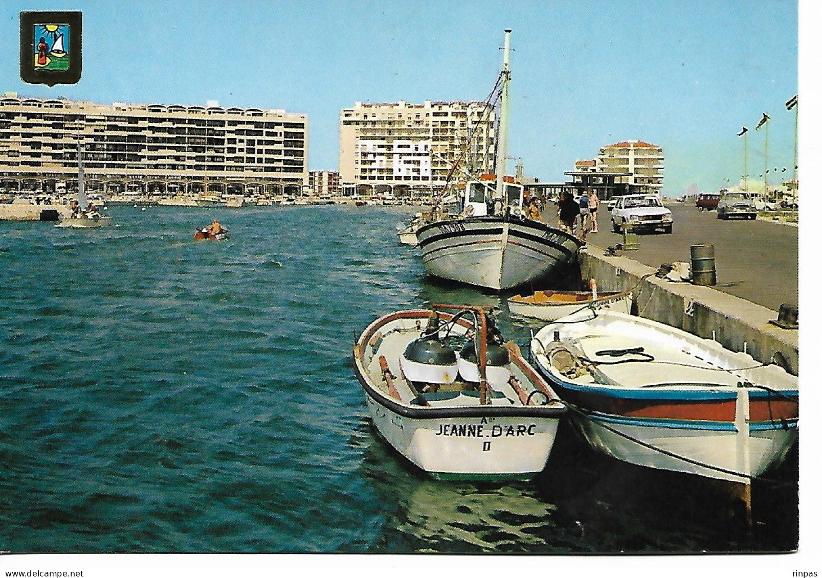 (66) SAINT CYPRIEN  Le Port, Barque Jeanne D 'arc, Voiture Auto Car Peugeot 504 403 404 R4 N 1612 (Pyrénnées Orientales) - Saint Cyprien