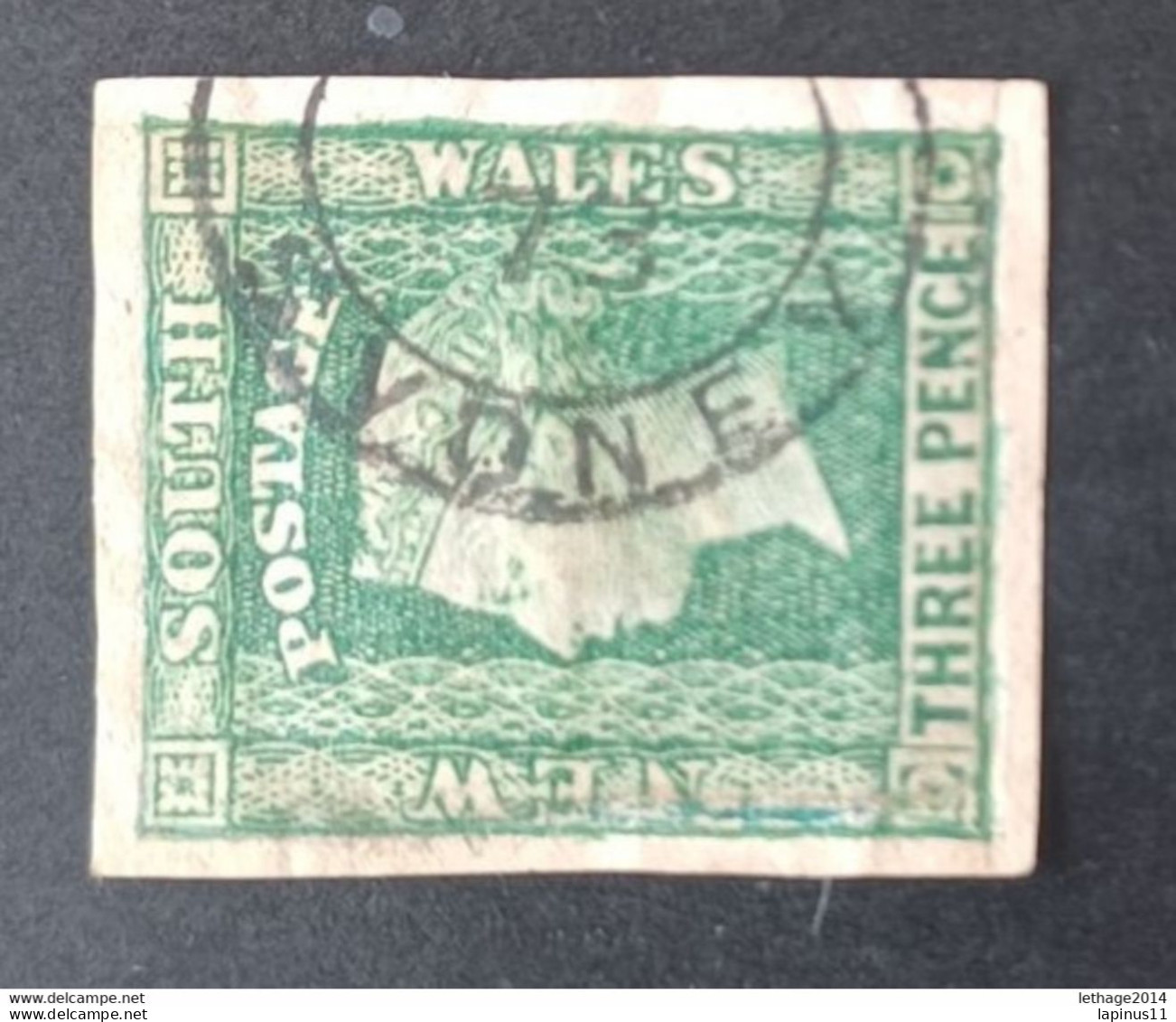NEW SOUTH WALES AUSTRALIA GALLES 1856 QUEEN VICTORIA CAT GIBBONS N 111 WMK 3 - Usati