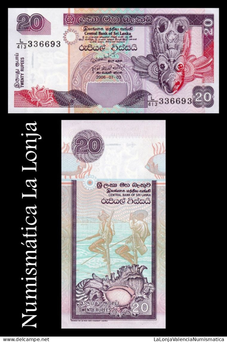 Sri Lanka 20 Rupees 2006 Pick 109e Sc Unc - Sri Lanka