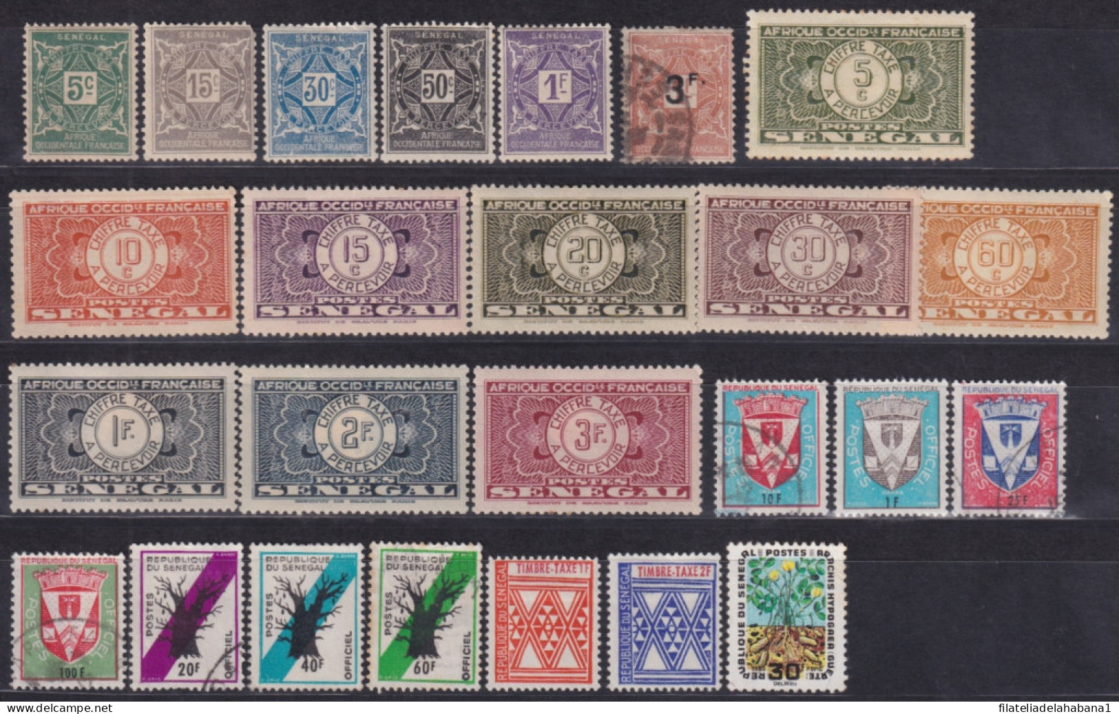 F-EX48991 SENEGAL FRANCE COLONIES 1915-60 POSTAGE DUE TIMBRE TAXE STAMPS LOT.  - Ongebruikt