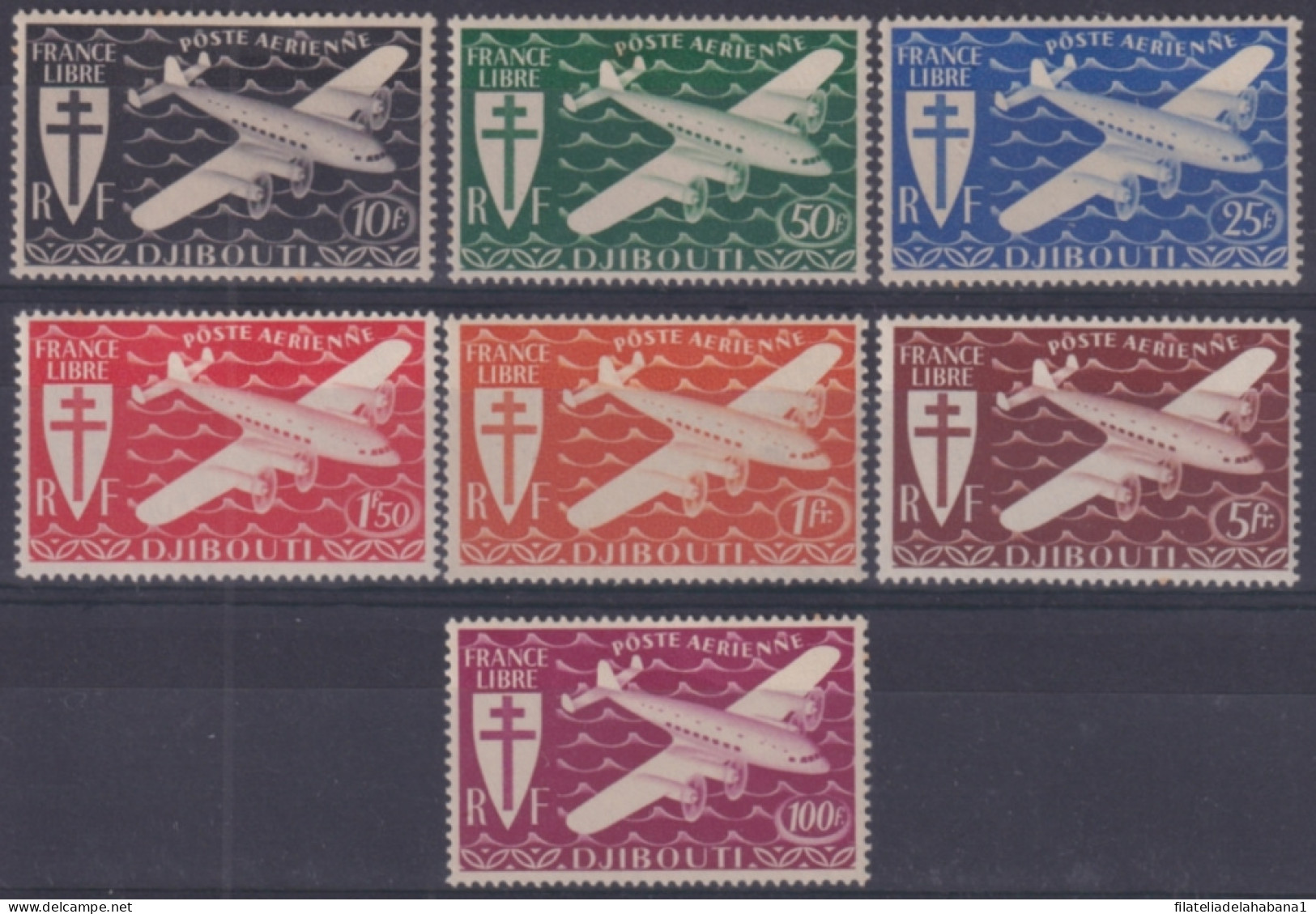 F-EX49213 DJIBOUTI MH FRANCE COLONIES 1943 AIRMAIL AVION AIRPLANE.  - Otros & Sin Clasificación