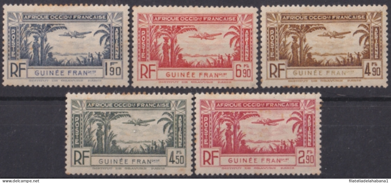 F-EX49282 GUINEA GUINEE FRANCE COLONIES 1940 AIRMAIL AVION AIRPLANE.  - Unused Stamps