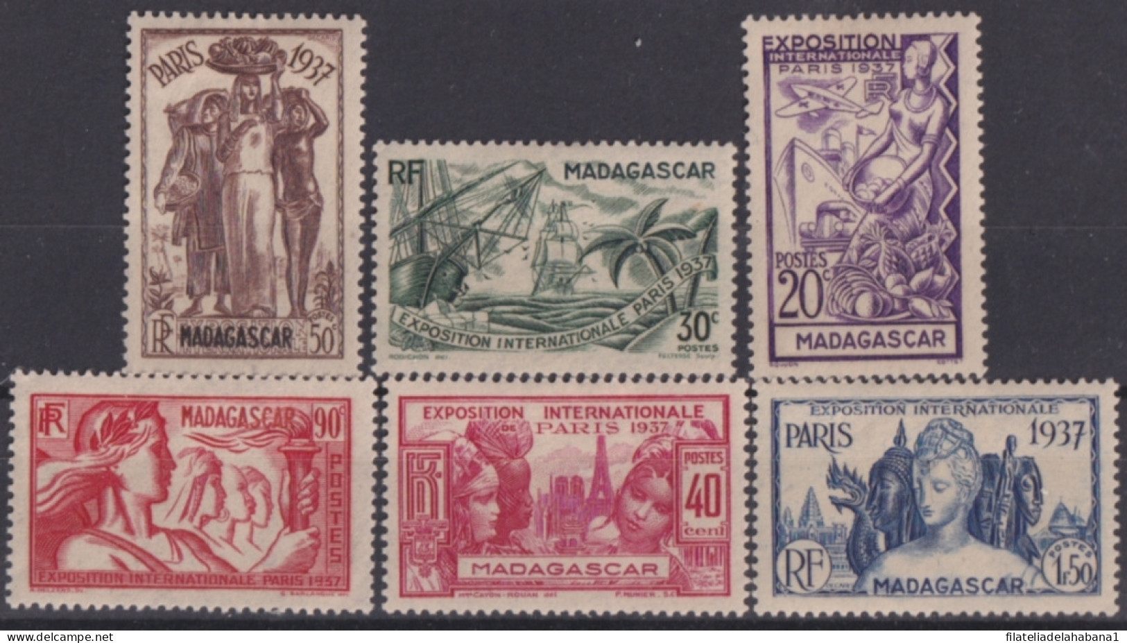 F-EX49286 MADAGASCAR FRANCE COLONIES 1937 INTERNATIONAL EXHIBITION.  - Unused Stamps