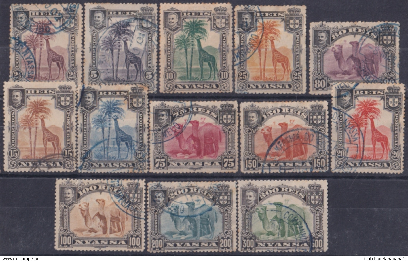 F-EX49295 NYASSA PORTUGAL COLONIES 1901 SET CAMEL GIRAFE USED.  - Nyasaland