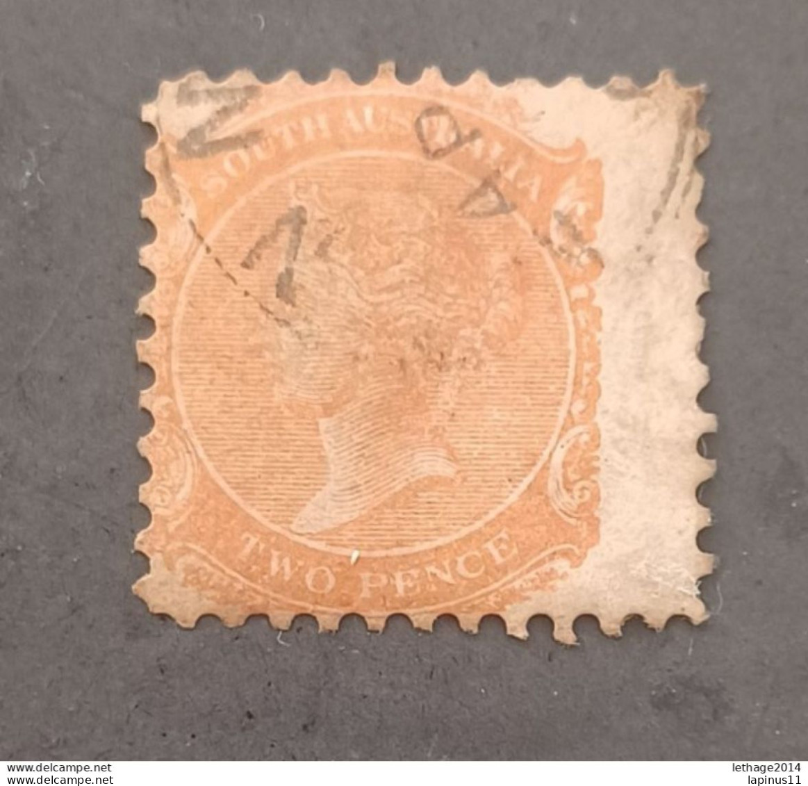 SOUTH AUSTRALIA 1868 QUEEN VICTORIA CAT GIBBONS N 157 PERF 9 VARIETY OF DRILLING, AND MEASUREMENT ERROR - Used Stamps