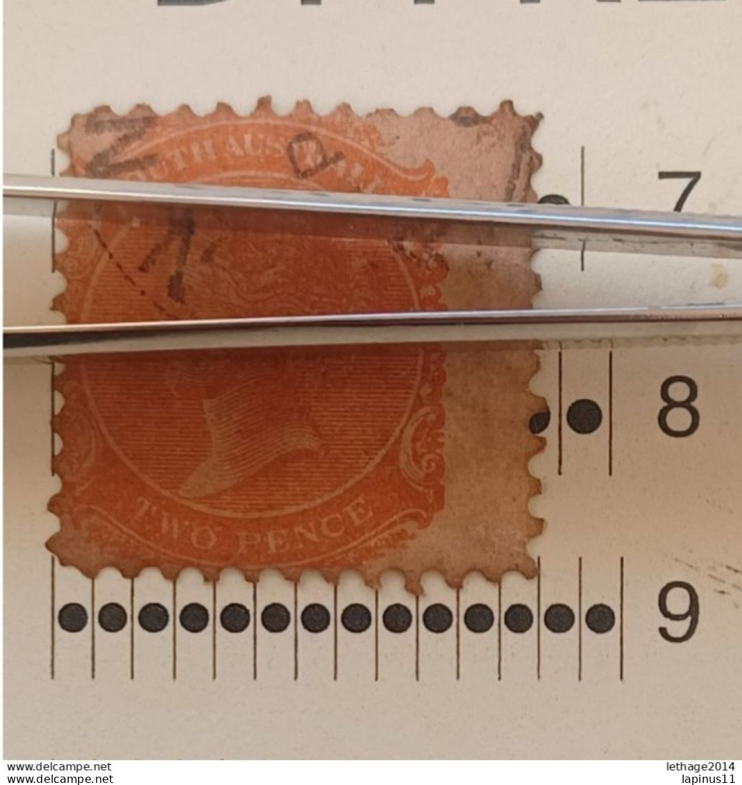 SOUTH AUSTRALIA 1868 QUEEN VICTORIA CAT GIBBONS N 157 PERF 9 VARIETY OF DRILLING, AND MEASUREMENT ERROR - Gebruikt