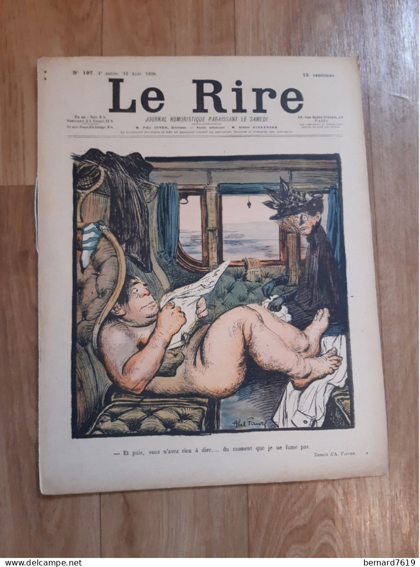 Journal Humoristique - Le Rire N° 197  -   Annee 1898 - Dessin Abel Faivre - Hermann Paul - 1850 - 1899