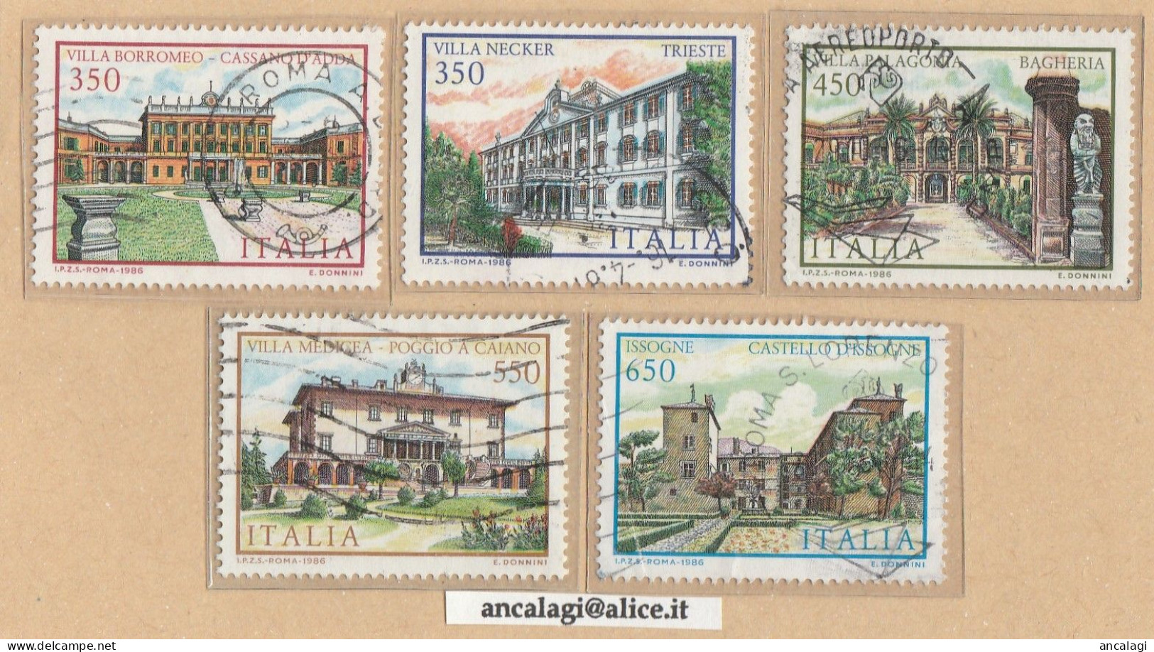 USATI ITALIA 1986 - Ref.0548 "VILLE ITALIANE" Serie Di 5 Val. - - 1981-90: Gebraucht