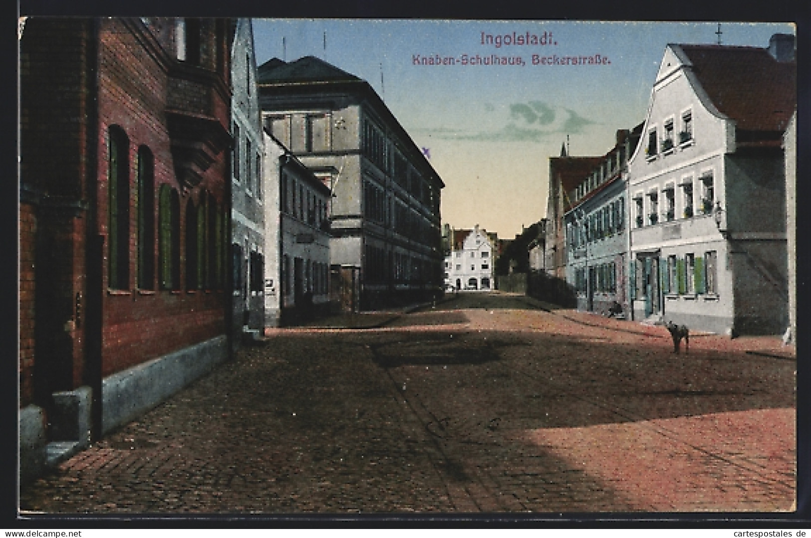 AK Ingolstadt, Beckerstrasse Mit Knaben-Schulhaus  - Ingolstadt