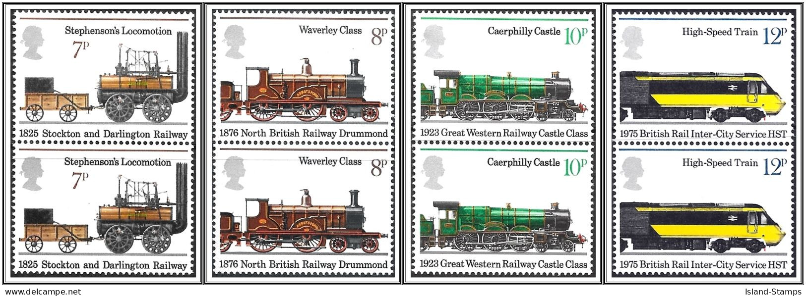 SG984-987 1975 Railways Pairs Unmounted Mint Hrd2a - Unused Stamps
