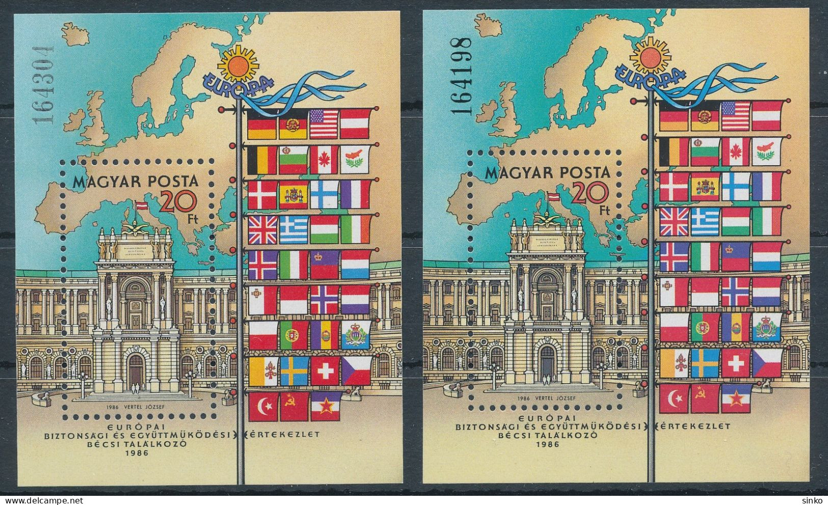 1986. 1985. European Conference On Security And Cooperation (X.) - Vienna - Block - Misprint - Errors, Freaks & Oddities (EFO)