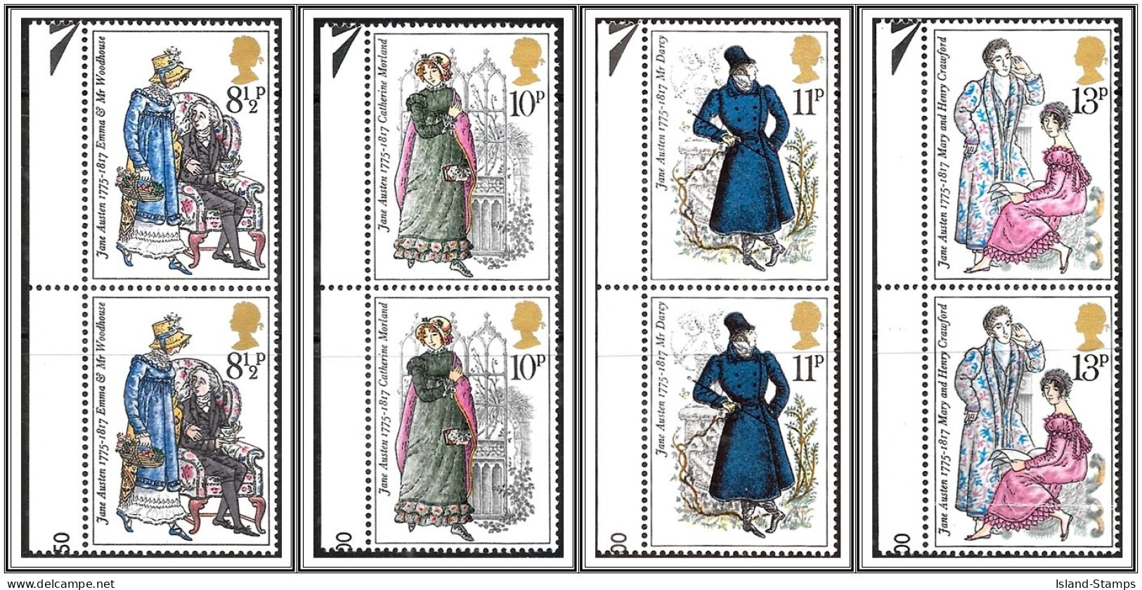 SG989-992 1975 Jane Austin Pairs Unmounted Mint Hrd2a - Unused Stamps