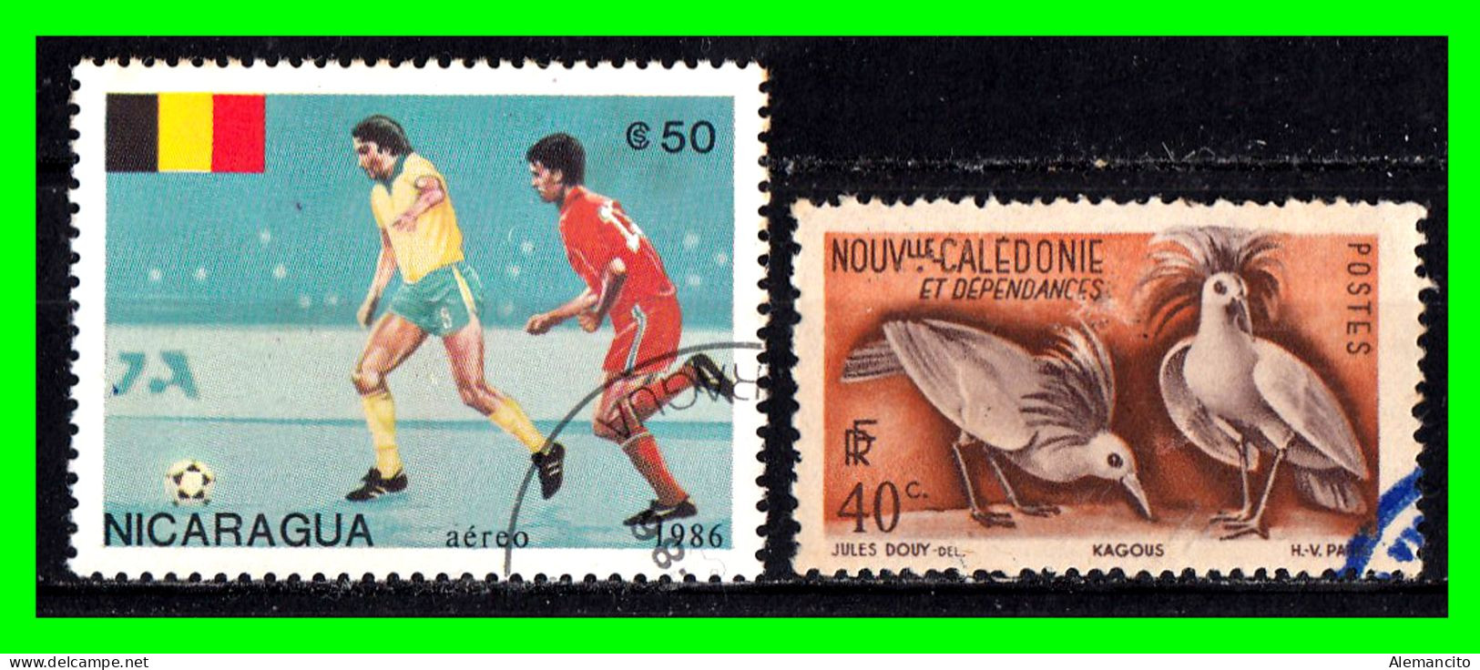 NICARAGUA ( AMERICA ) 2 SELLOS TEMATICA DEPORTES Y AVES - Nicaragua