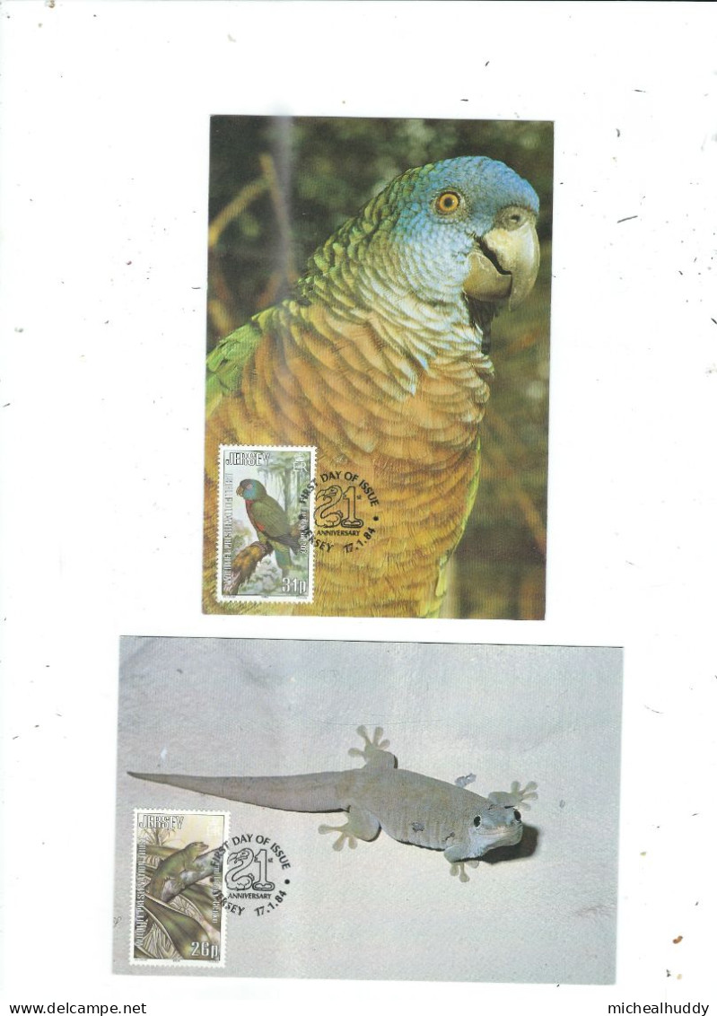 SET 0F 5POSTCARDS  JERSEY MAXICARDS WILD LIFE  1984 - Lettres & Documents
